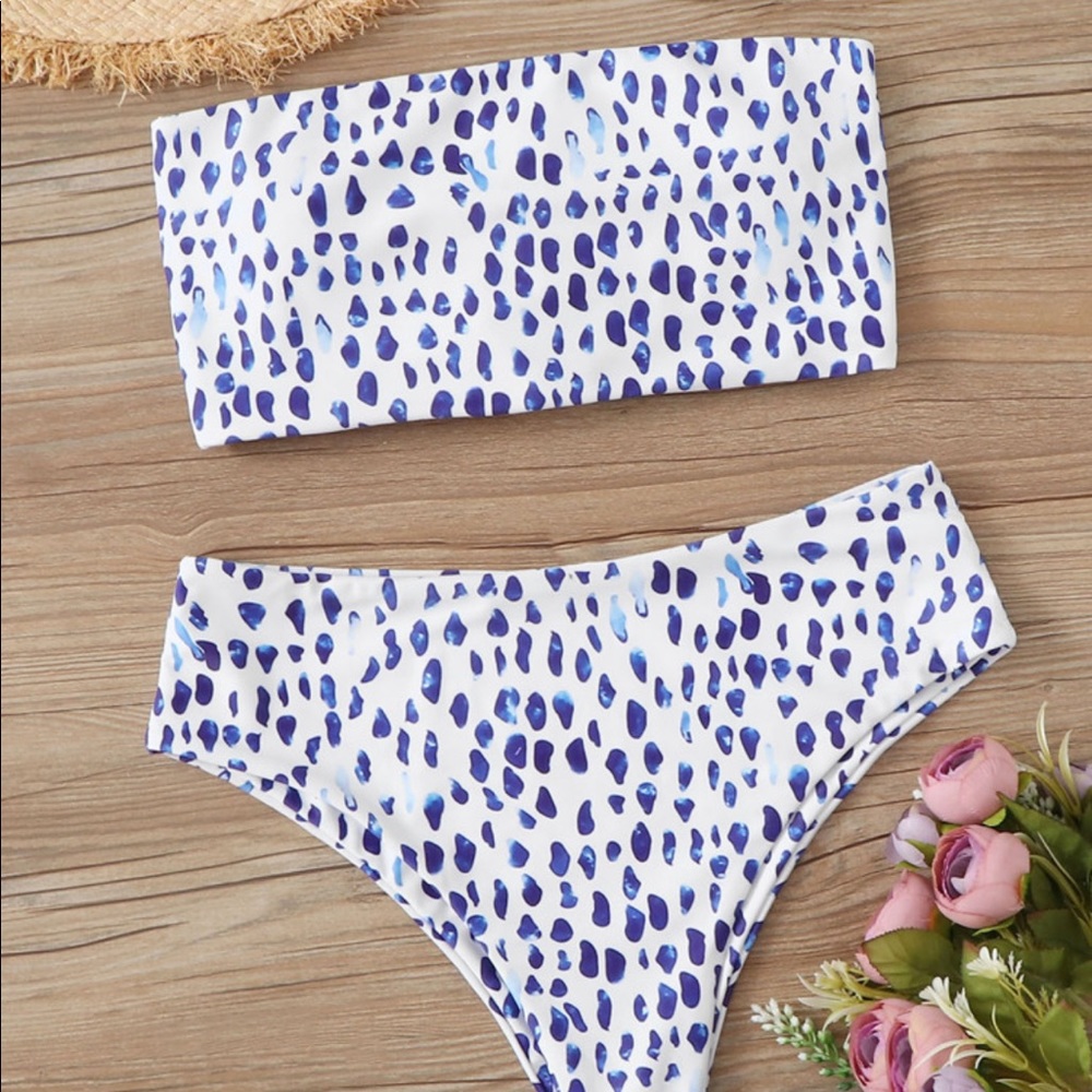 Watercolor spots Bandeau bikini